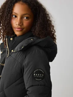 Baker by Ted Baker Noir - Manteau matelassé long imperméable fille Best