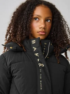Baker by Ted Baker Noir - Manteau matelassé long imperméable fille Best