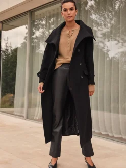 Next Noir - Manteau N. Premium en entonnoir Clearance