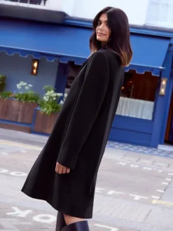 Friends Like These Noir - Manteaux mi-longs habillés à bouton unique Coupe standard Discount