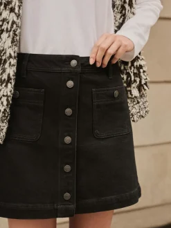 Next Noir - Minijupe Denim à poches plaquées Hot