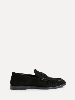 Linzi Noir - Mocassins Belmont froncés en cuir daim Online