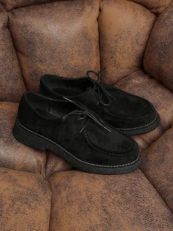 Linzi Noir - Mocassins Perth lacés à semelle épaisse