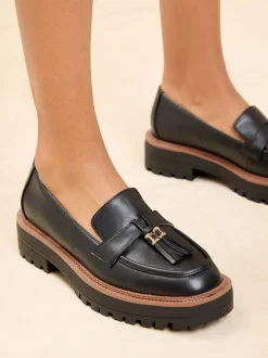 Lipsy Noir - Mocassins en similicuir à mors épais Outlet