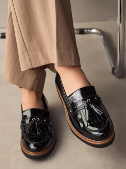 Next Noir - Mocassins épais vernissés à glands Clearance