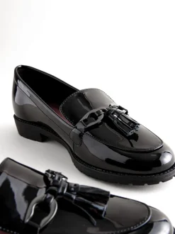Next Noir - Mocassins vernis à glands avec détails métalliques Sale