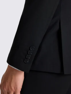 MOSS Noir - veste ajustée de costume extensible à double boutonnage