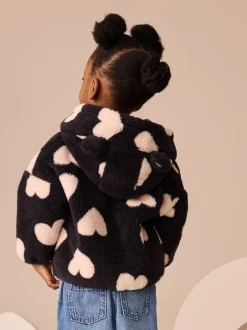 Next Noir à motif cœur - Polaire zippée (3mois-7ans) Online