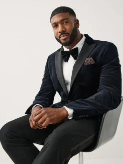 Next Noir - Moulant - Blazer Motionflex Extensible en velours Sale