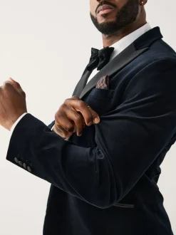 Next Noir - Moulant - Blazer Motionflex Extensible en velours Sale