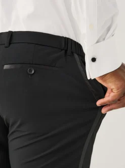 Next Noir - Moulant - Pantalons de smoking texturés Motionflex avec bande latérale Online