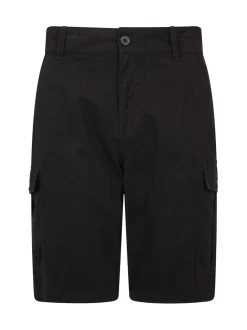 Mountain Warehouse - Mens Lakeside 100% Cotton Cargo Shorts Noir Hot