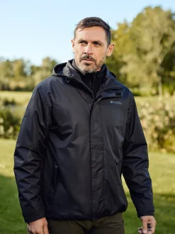 Mountain Warehouse - Mens Fell 3-In-1 Veste résistante à l'eau Noir Sale