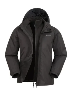 Mountain Warehouse - Mens Fell 3-In-1 Veste résistante à l'eau Noir Sale