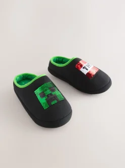 Next Noir - Mules chaussons Minecraft à sequins réversibles Online