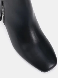 Novo Noir - Bottes Kate zippées à talons carrés et bout carré Discount