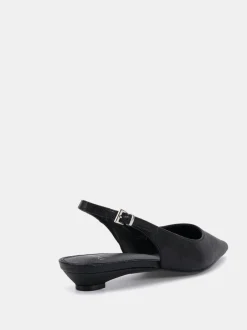 Novo Noir - Chaussures à bride arrière à talon bas et bout pointu Clearance