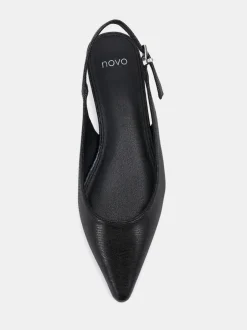 Novo Noir - Chaussures à bride arrière à talon bas et bout pointu Clearance