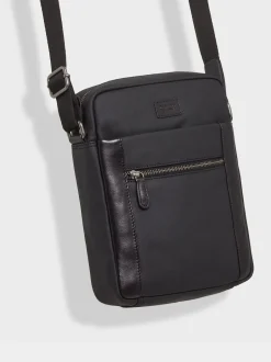 Osprey London Noir - The Small Grantham Besace Sac en toile cirée et cuir Online