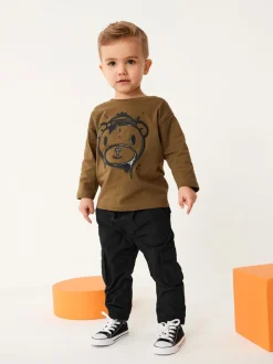 Next Noir - Pantalon cargo doublé (3mths-7yrs) Online