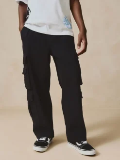 Next Noir - Pantalon cargo en coton tissé en sergé (3-16ans)