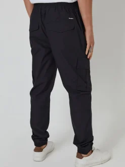 Threadbare Noir - Pantalon cargo slim à poignets 100% coton Online