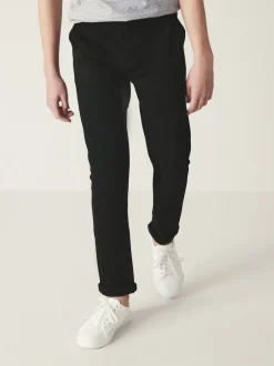 Next - Pantalon chino extensible (3-17ans) Noir New