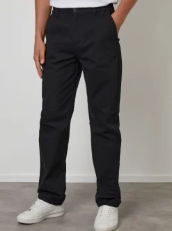 Threadbare Noir - Pantalon chino coupe droite à taille extensible Best