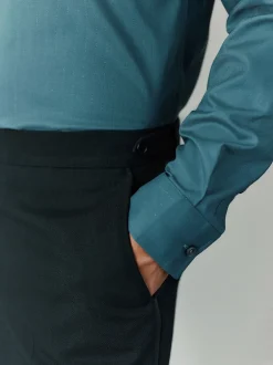 Next Noir - Pantalon de smoking en laine Marzotto Coupe classique avec bandes latérales Online