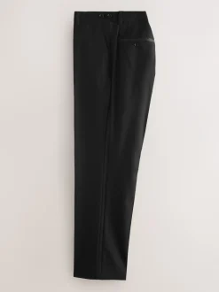 Next Noir - Pantalon de smoking en laine Marzotto Coupe classique avec bandes latérales Online