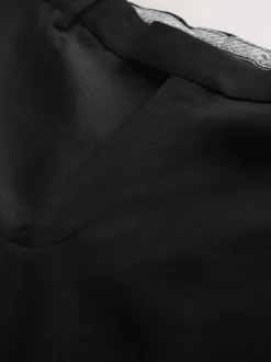 Next Noir - Pantalon de smoking en laine Marzotto Coupe classique avec bandes latérales Online