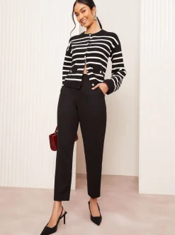 Friends Like These Noir - Pantalon habillé Coupe droite extensible Sale