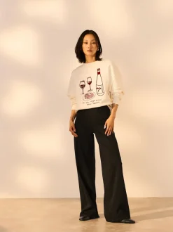 Next - Pantalon large en denim de jersey Noir Hot