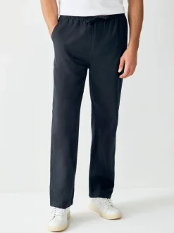 Next Noir - Pantalon élégant en lin et coton Blend