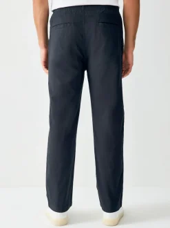 Next Noir - Pantalon élégant en lin et coton Blend