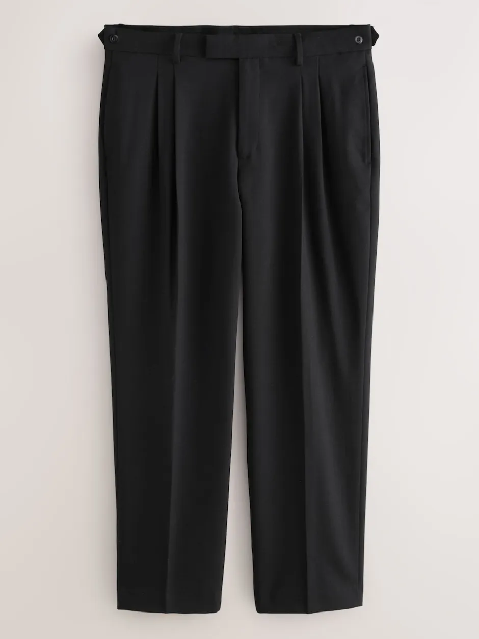 Next Noir - Pantalon élégant plissé coupe décontractée Clearance