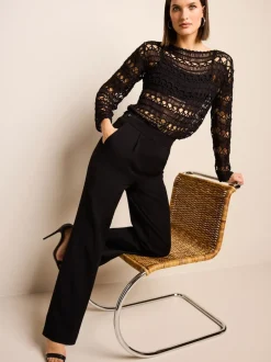 Next Noir - Pantalon sablier ajusté Discount