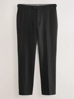 Next Noir - Pantalon Signature Smart en laine italienne texturée avec pattes d'ajustement sur les côtés Discount