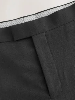 Next Noir - Pantalon Signature Smart en laine italienne texturée avec pattes d'ajustement sur les côtés Discount