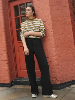 Next Noir - Pantalons amples à taille écharpe Discount