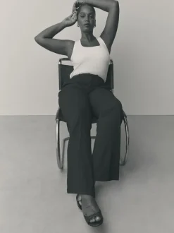 Next Noir - Pantalons bootcut Ajusté Hourglass Sale