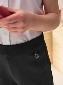 Next Noir - Pantalons d'école extensibles à boutonnières en coton riche (3-16ans) Outlet