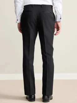 Next Noir - Pantalons de costume coupe ajustée Signature Nova Fides 100% laine italienne