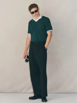 Next Noir - Pantalons habillés à coupe large EDIT à double plis Discount