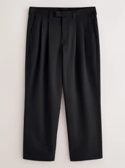 Next Noir - Pantalons habillés à coupe large EDIT à double plis Discount
