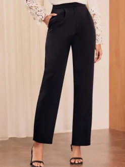 Love & Roses Noir - Pantalons Coupe droite Online