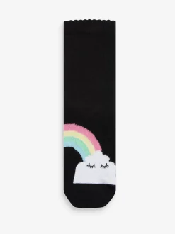 Next Noir - Paquet de 5 chaussettes d'école à cheville en coton riche Character Discount