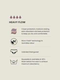 Next Noir - Paquet de 2 culottes menstruelles pour adolescents (7-16ans)