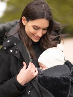 Seraphine Noir - Parka de Grossesse et de portage Premium Sub-Zero rembourrée en duvet 3en1 Clearance