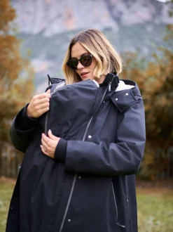 Seraphine Noir - Parka de maternité et de bébé 3 en 1 avec doublure en imitation peau de mouton Hot